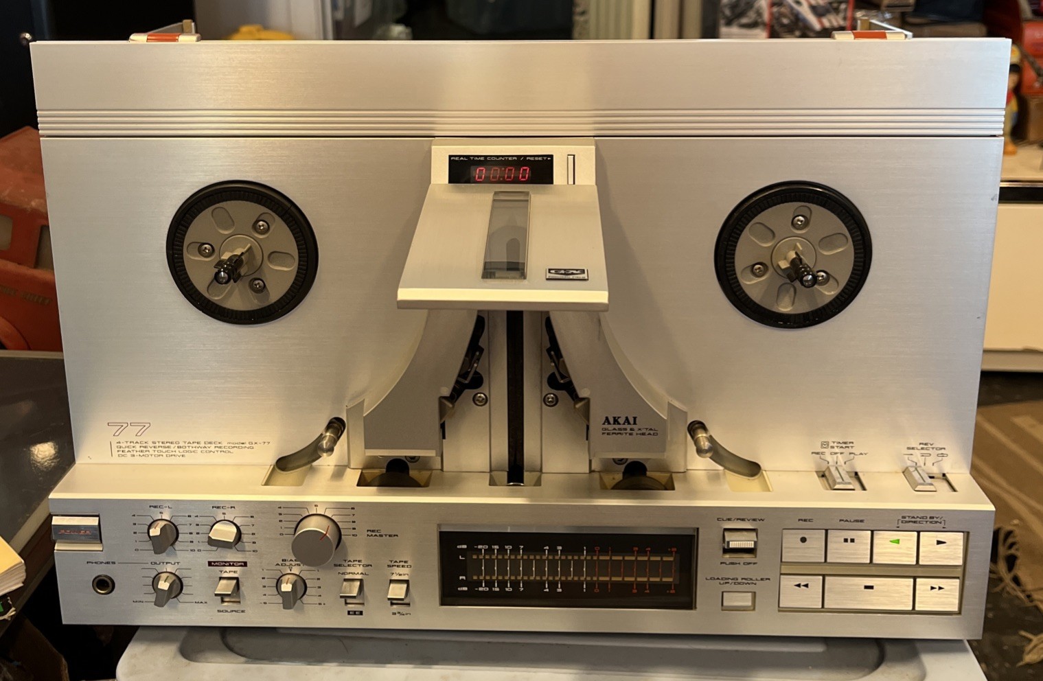 AKAI GX-77 4-Track Stereo Tape Deck Tested/Works Excellent Shape