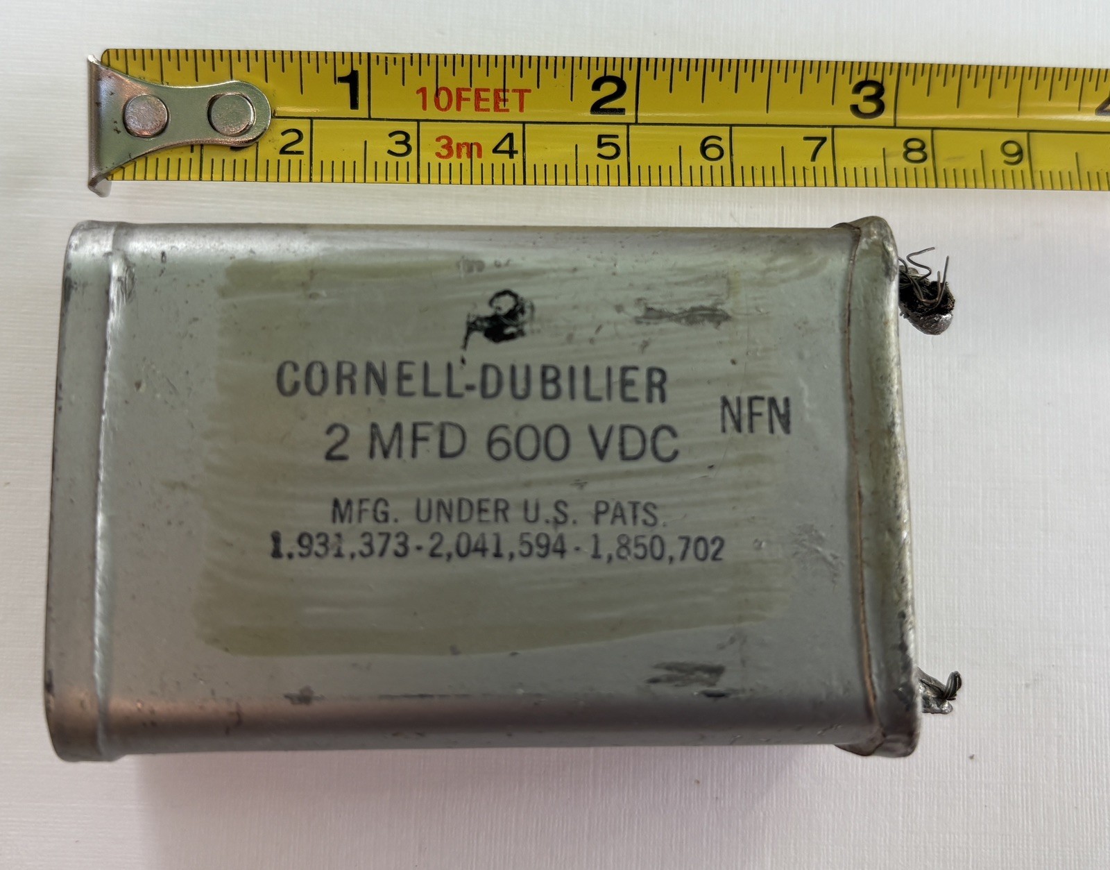 Vintage Military Cornell Dubilier 2 MFD 600 VDC Capacitor #564401