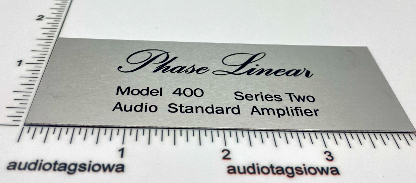 Phase Linear Model 400 Series Two Face Plate Logo Custom Aluminum Self Stick