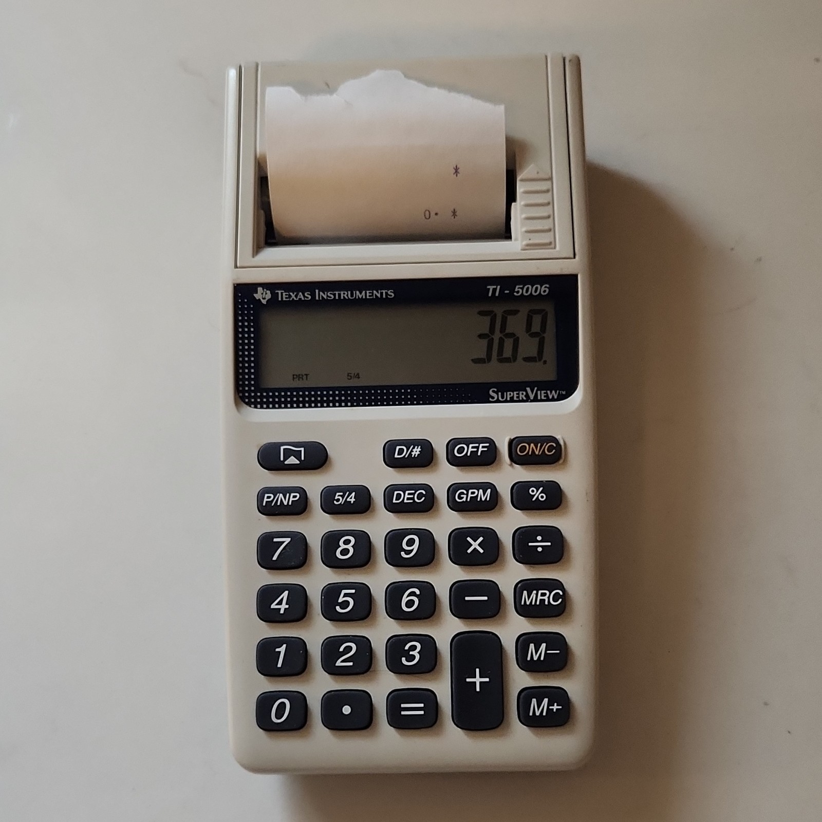 Texas Instruments TI-5006 Vintage SuperView Printing Calculator Made in Malaysia