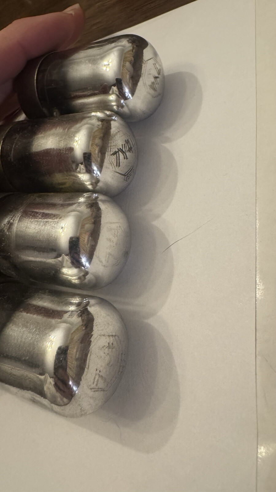 4- NOS 7Y4 Full-Wave Rectifier Vacuum Tubes LOKTAL Chrome Domes Black Plate