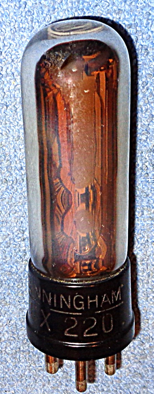 1 Cunningham CX-220 Vacuum Tube RARE 1920’s Power Triode for Vintage Radios
