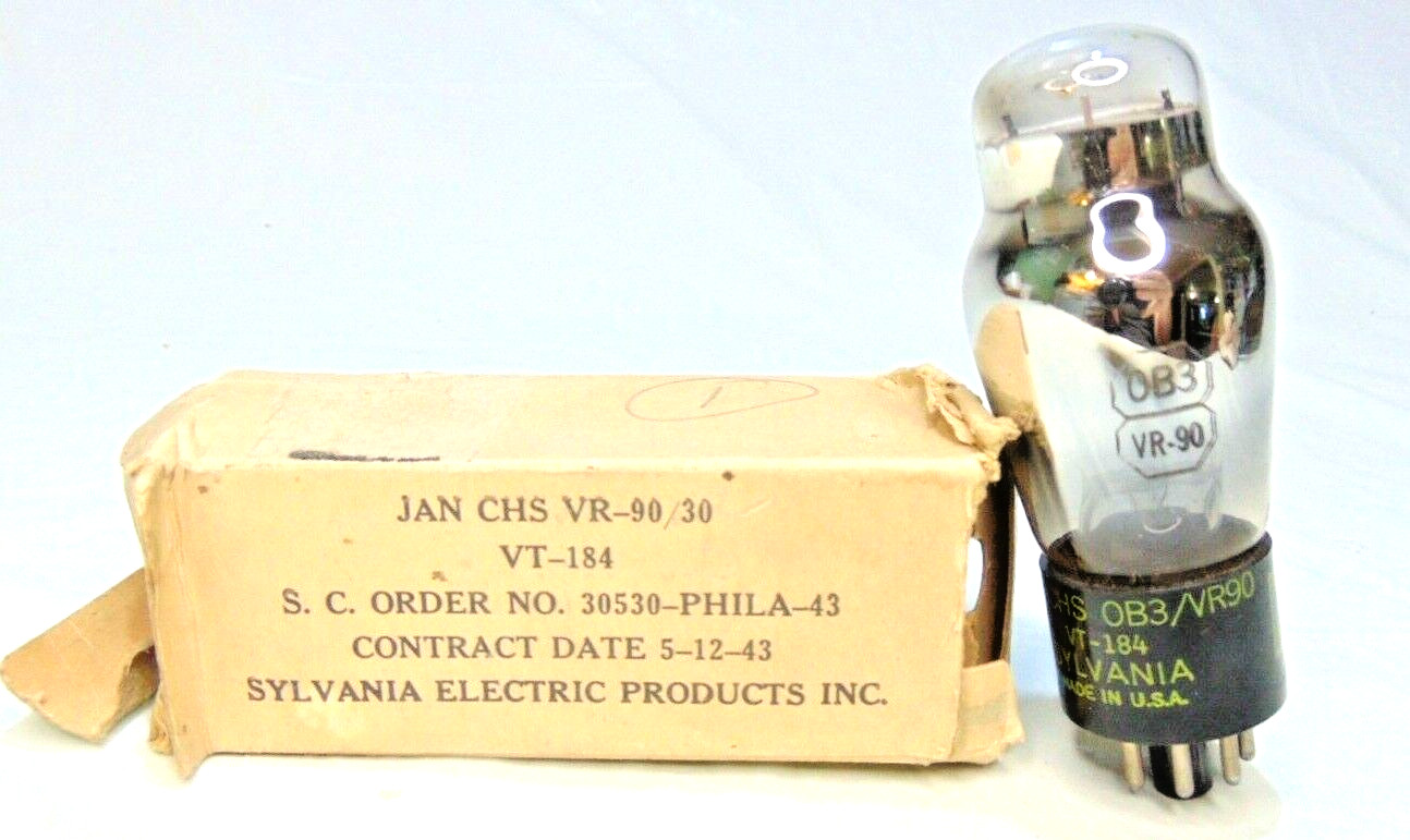 Vacuum Tube SYLVANIA JAN CHS VR90/30 VT-184 Hickok Tested 100%+ NOS