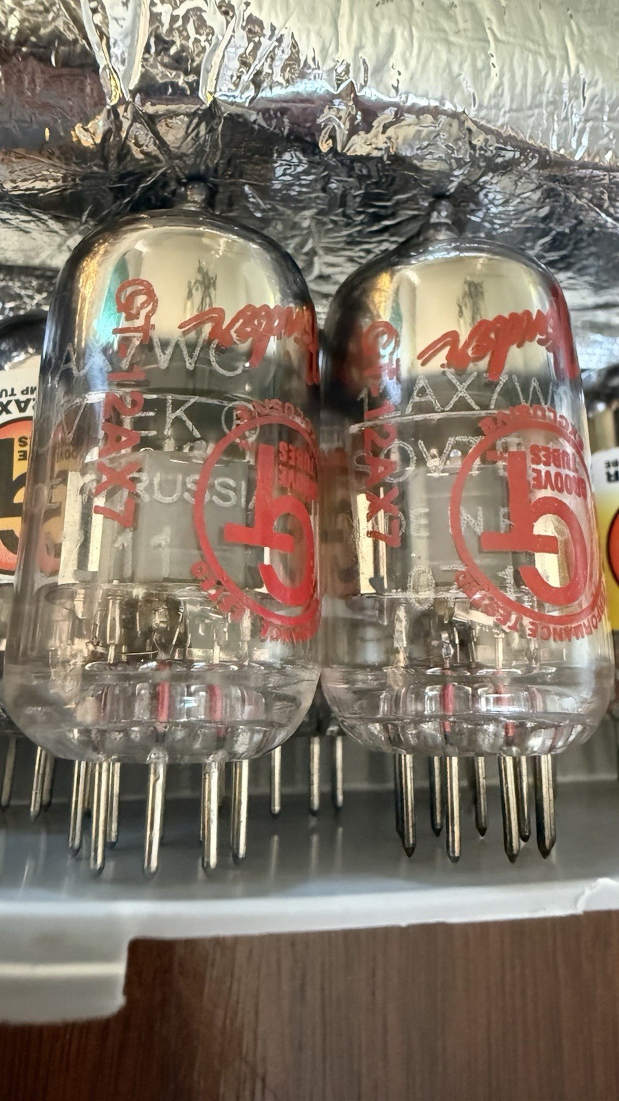 FENDER GROOVE TUBE SOVTEK 12AX7WC VINTAGE pair Tubes Excellent Strong