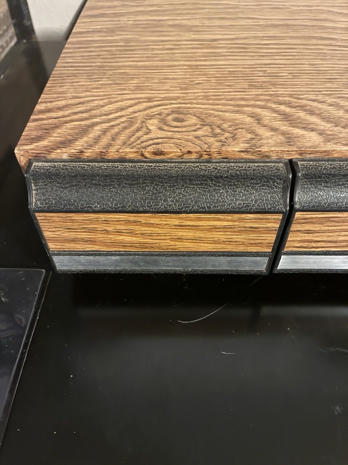 Vintage Audio Cassette Storage Holder Wood Look 3 Drawer Cabinet Holds 42