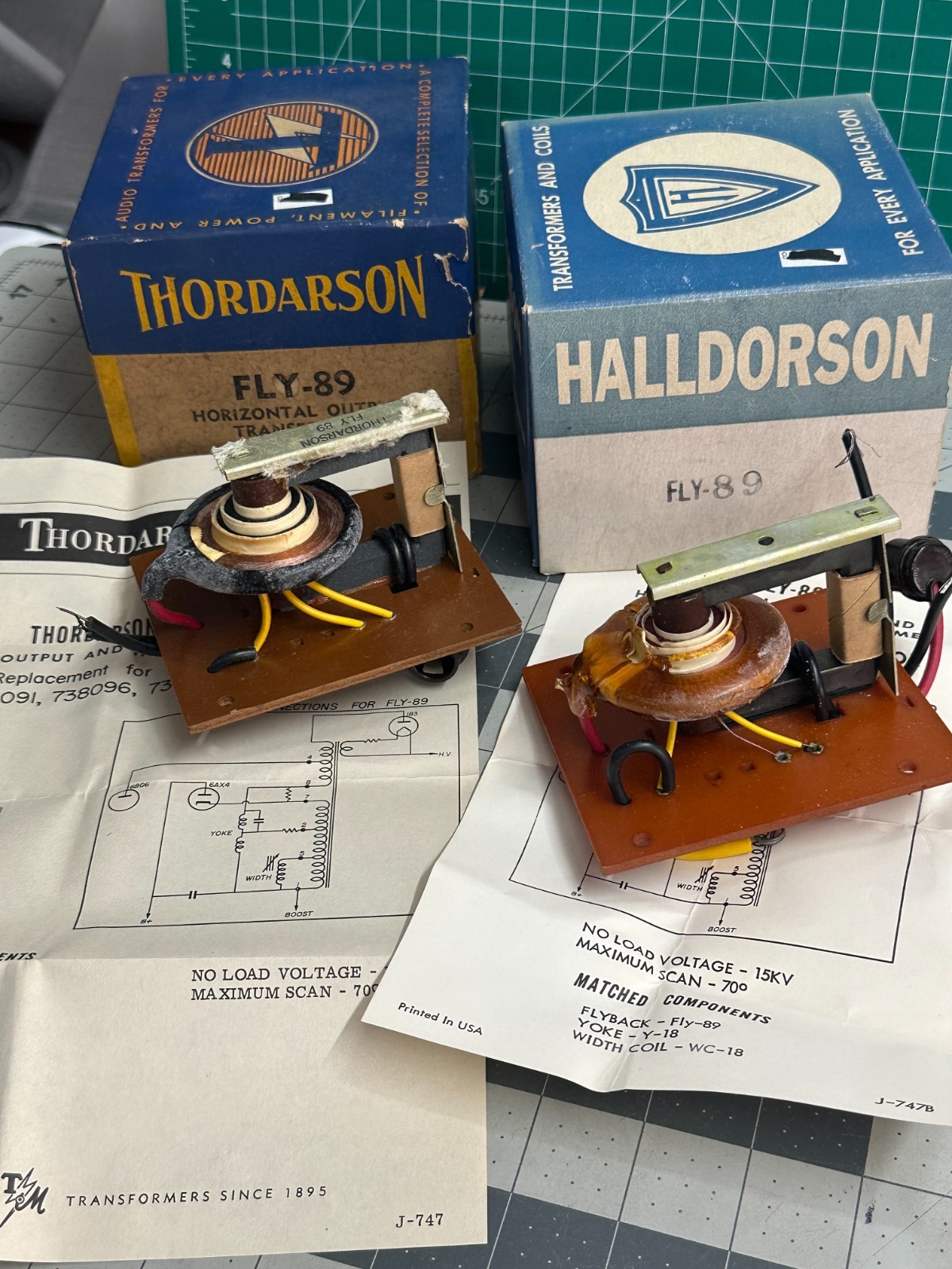 2-pack lot Halldorson FLY-89 Transformer Horizontal Output 70 DEG Emerson 738091