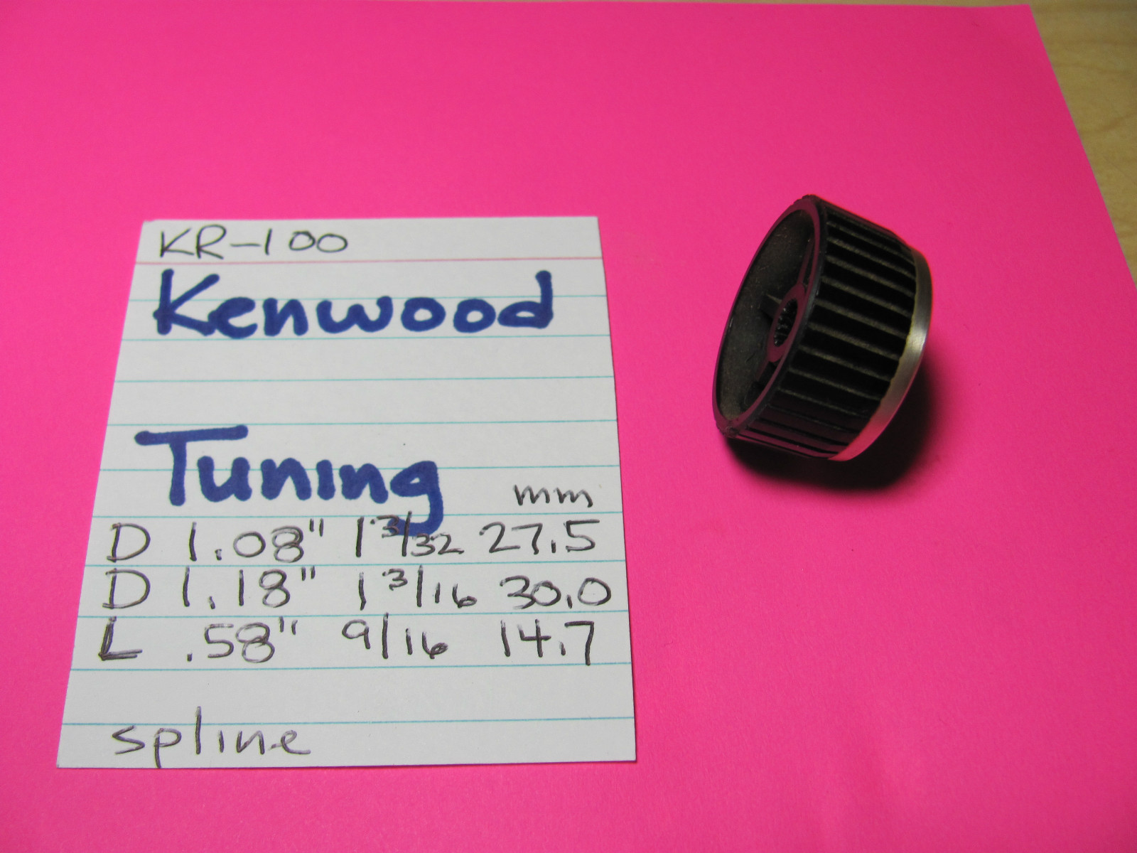 KENWOOD TUNING KNOB KR-100 STEREO RECEIVER