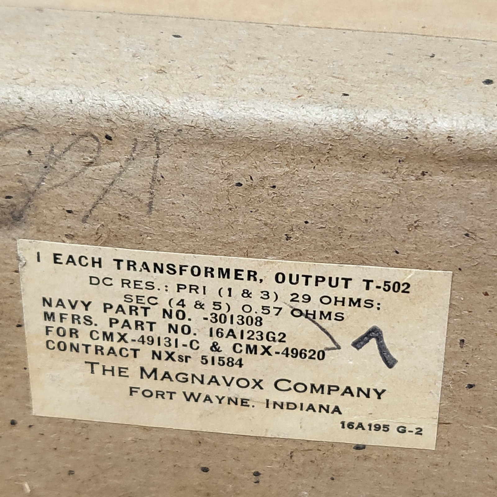 NOS Magnavox T-501 T-502 Input Output Transformer Pair 16A122G2 16A123G2 Navy