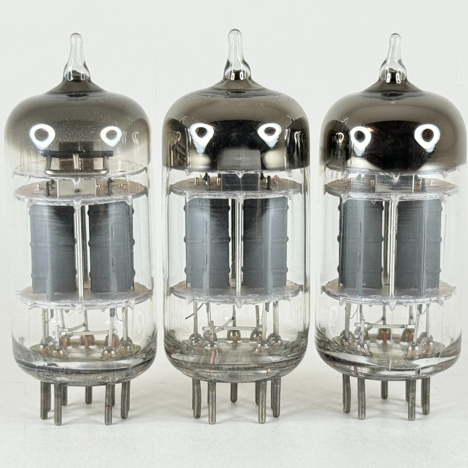 Tested Matched Trio Unbranded 5814A Tubes Gray Plates Halo Getters 5814 A Tubes