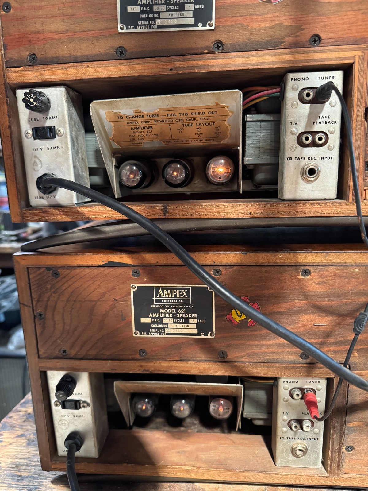 Pair of Vintage Ampex 621 Tube Amplifier /Speaker s AH1188 – Sound Great