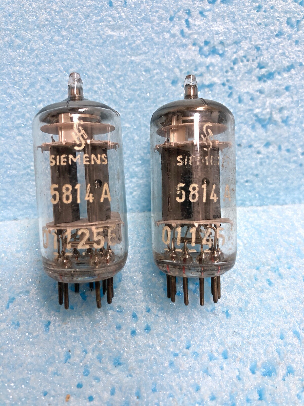 Siemens 5814A 12au7 ecc802s e82cc Long Plate Triple Mica NOS NIB, One Pair