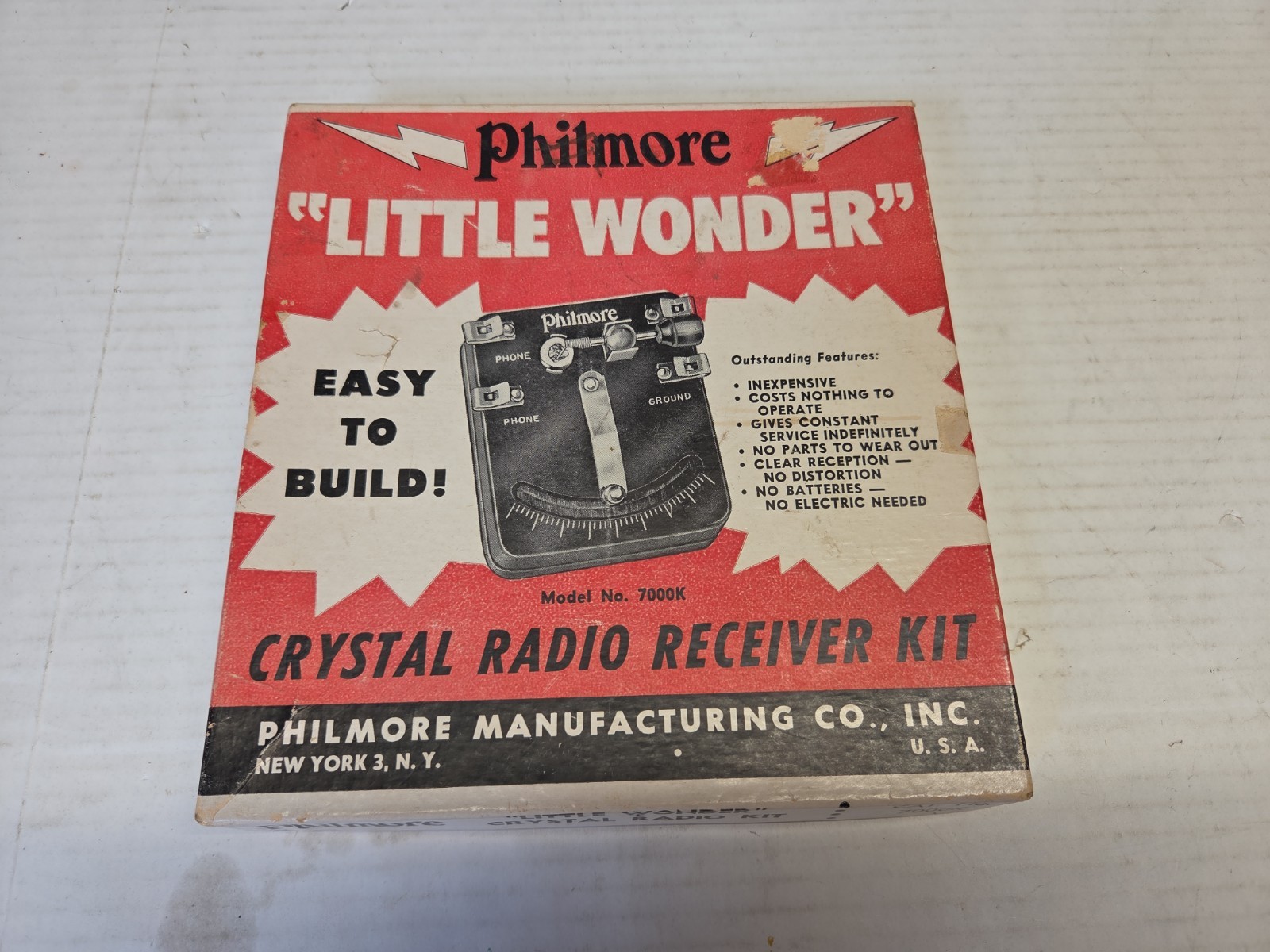 Philmore Little Wonder Vintage Radio Crystal Kit UNBUILT (good condition)