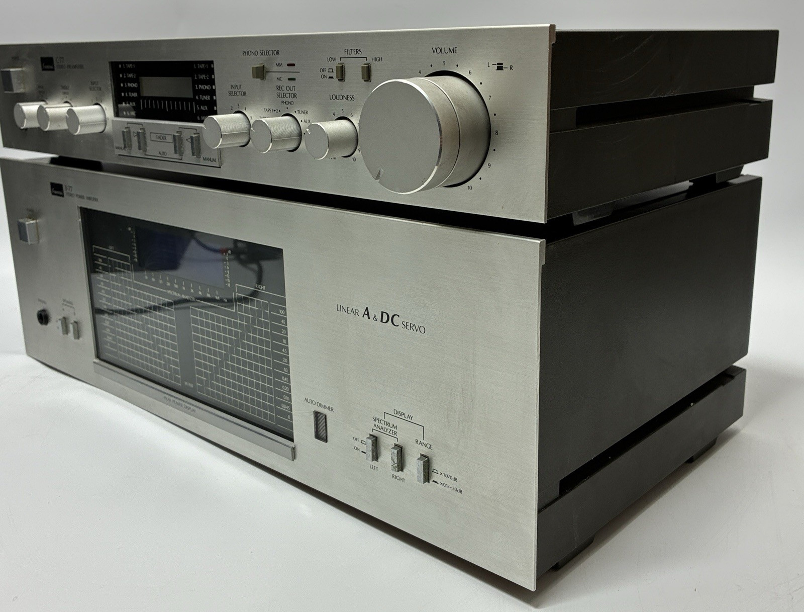 SANSUI C-77 Preamplifier B-77 Power Amplifier Set Vintage Rare Working
