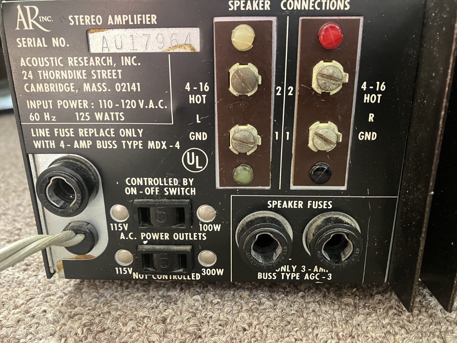 Accoustic Research AR Amplifier