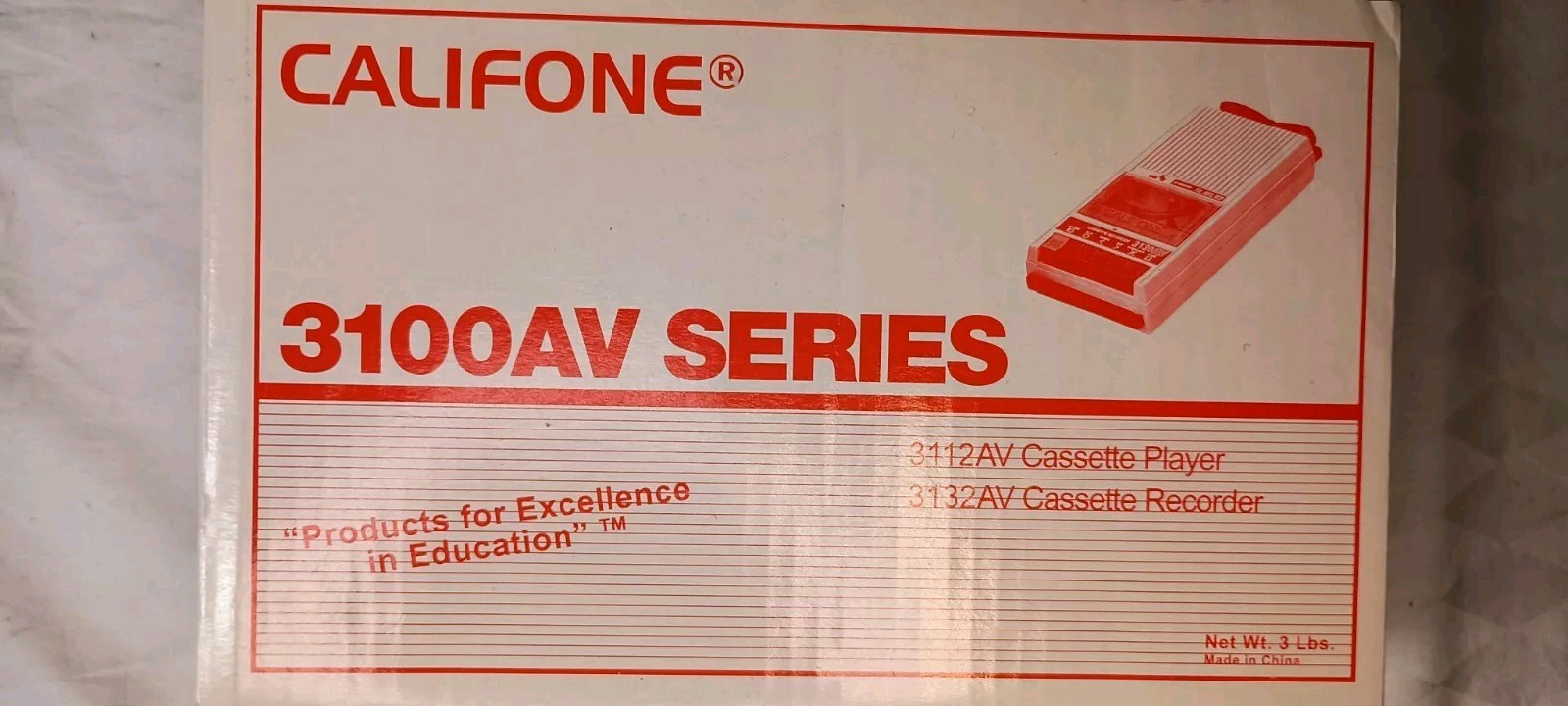 Vintage Califone 3130AV Portable Classroom Cassette Player Recorder
