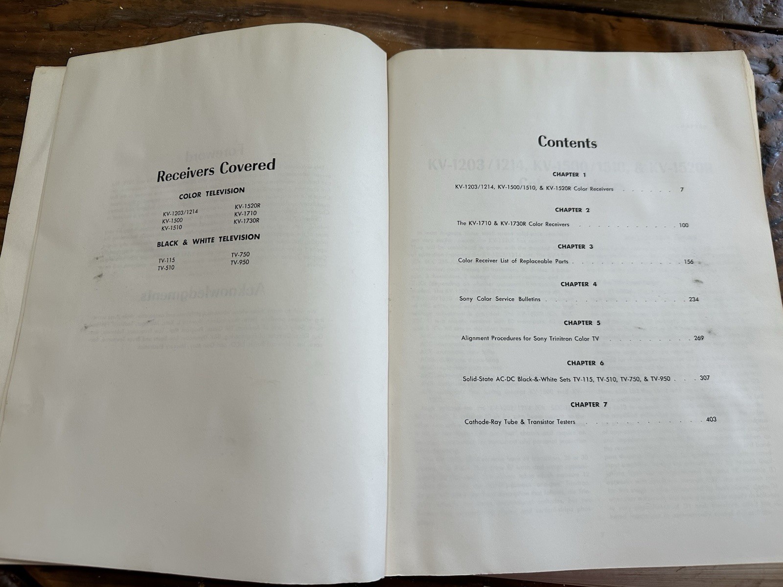 Vintage Audel Sony Servicing Data For 1974-75 Tv Receivers