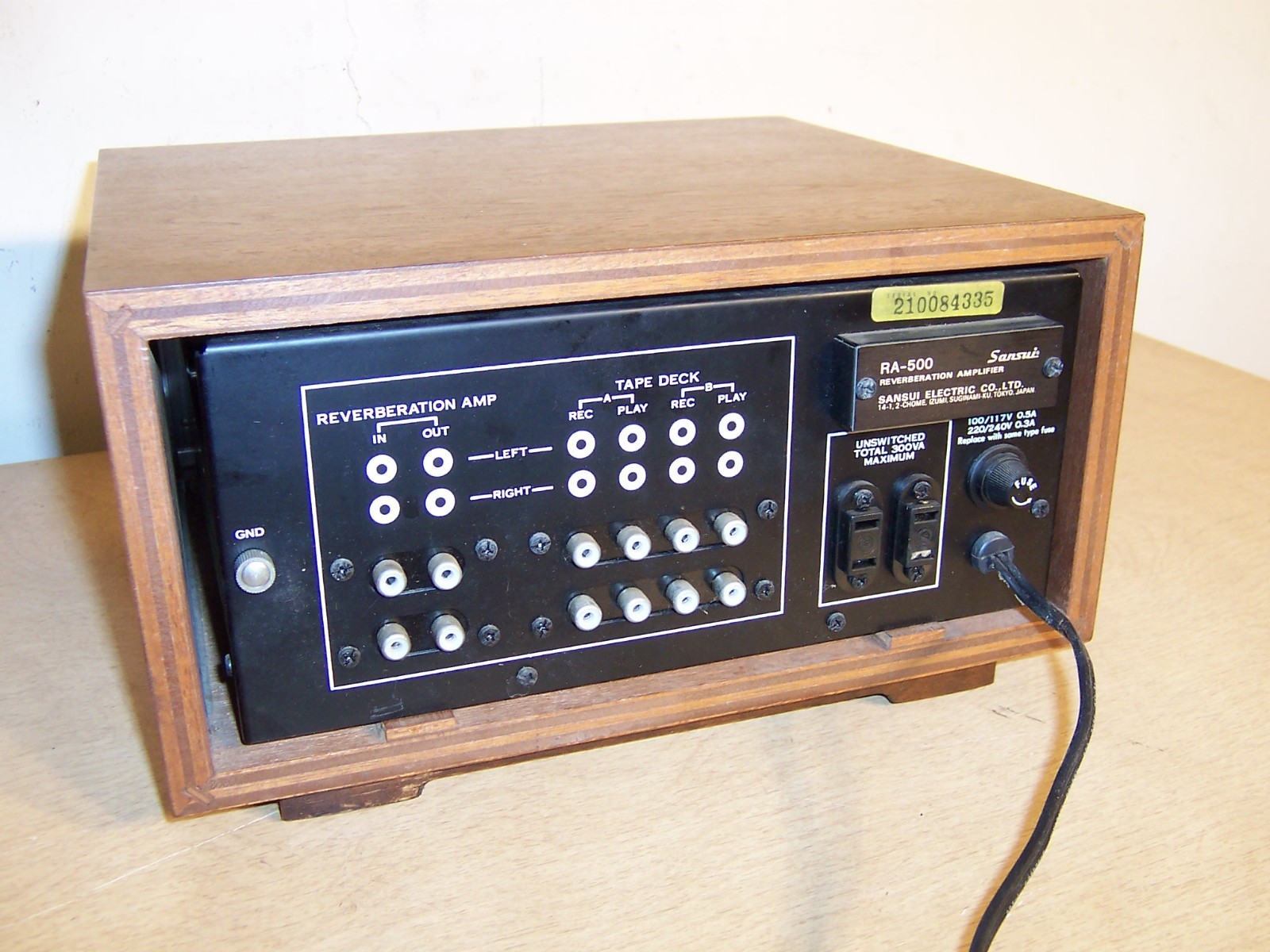 Vintage Original Sansui RA-500 Reverberation Amplifier Lights Up Untested