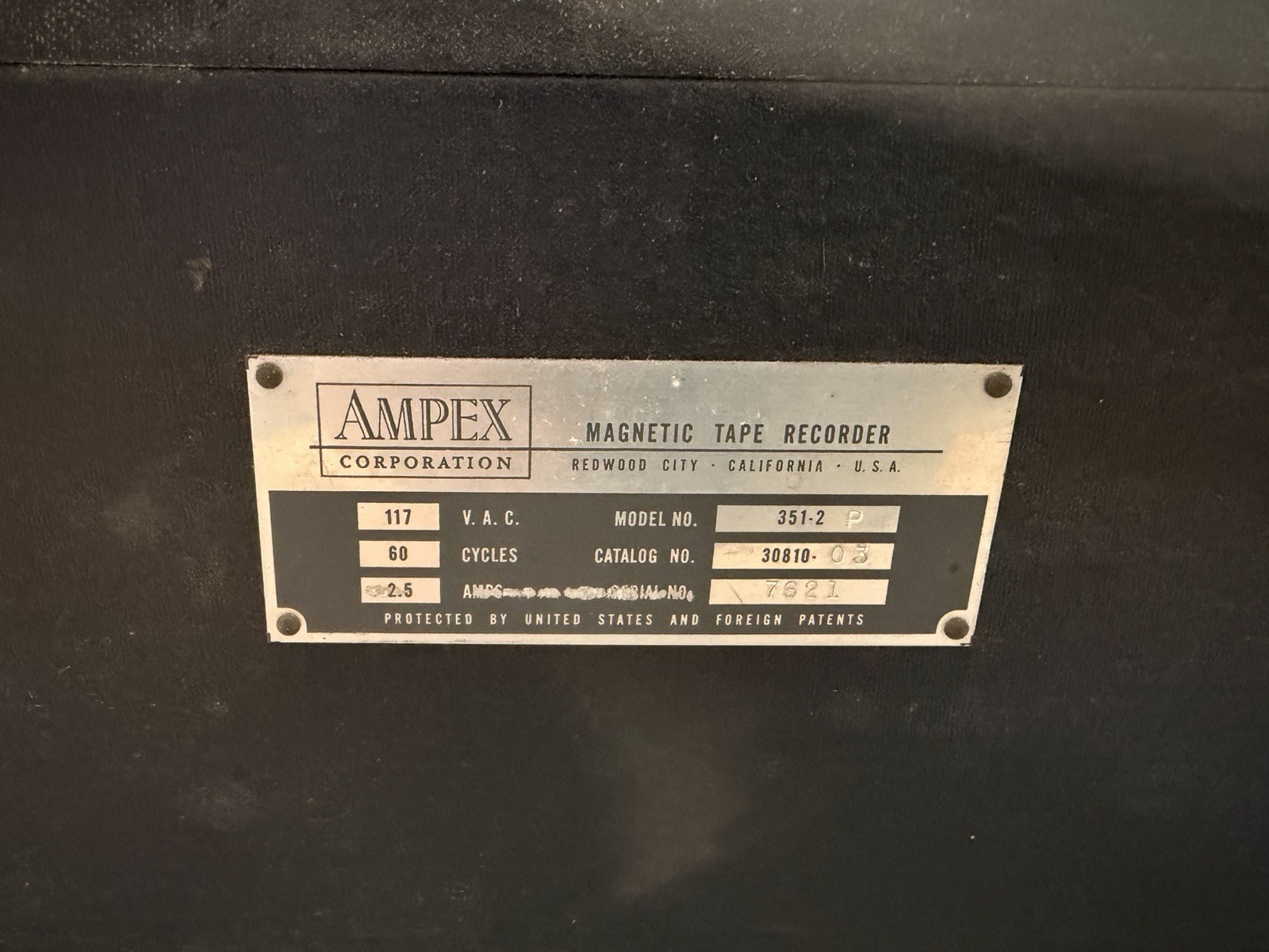 Vtg AMPEX 351-2 Reel to Reel Tape Recorder in Hard Travel Case AS IS UNTESTED