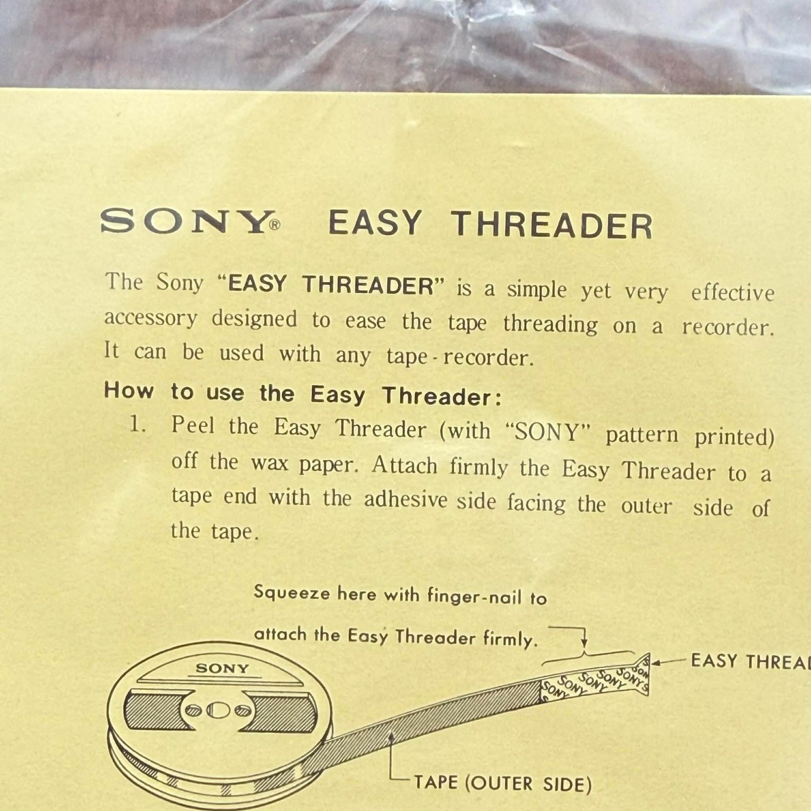 Sony Reel to Reel Easy Threader Vintage Part Tape NOS New