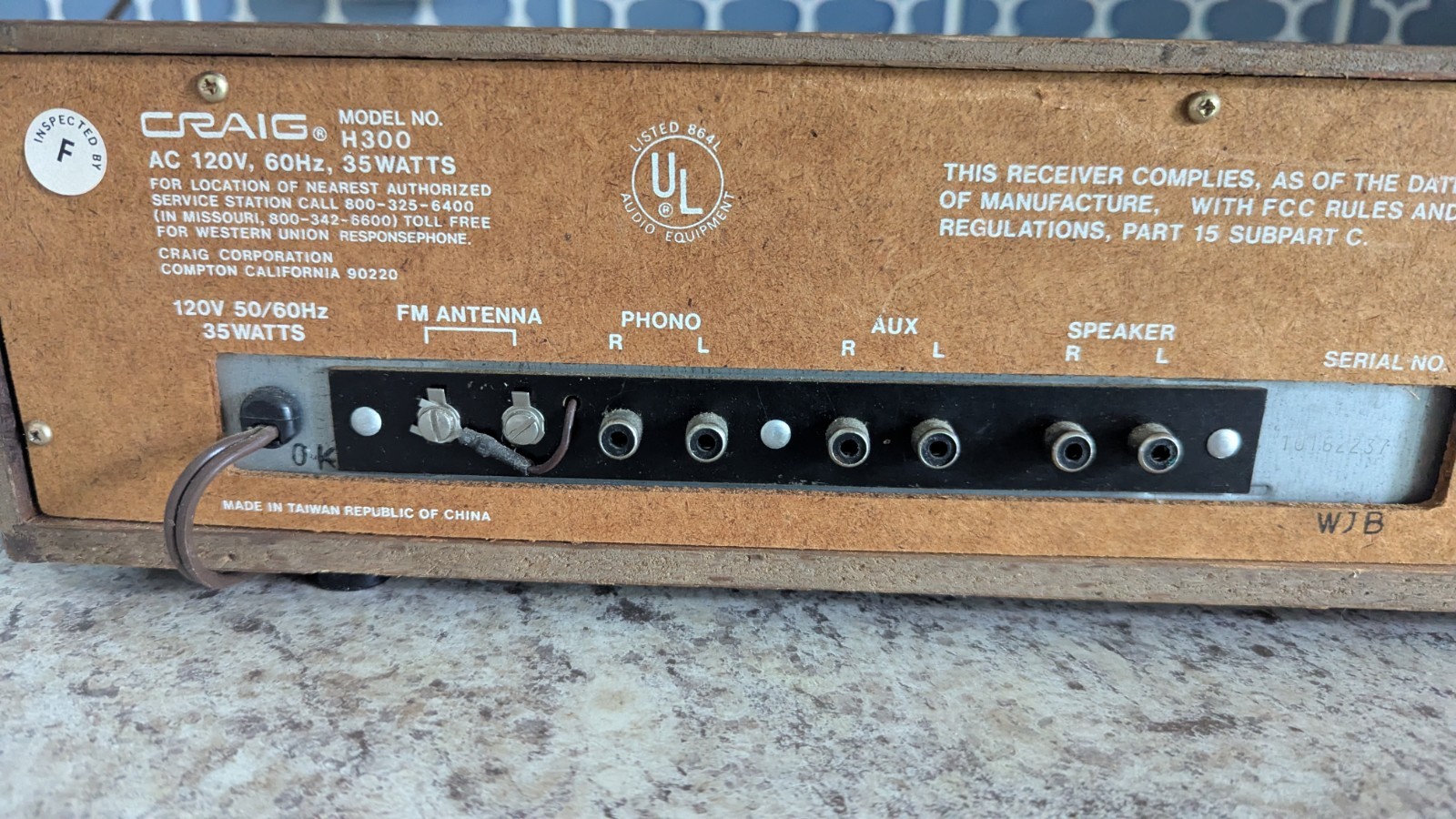 CRAIG H300 AM/FM Stereo 8-Track Receiver – Vintage – Untested- As Is *