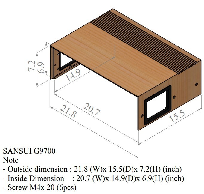 SANSUI G-9700 Wood Case – Plywood Cabinet –Natural Walnut Color – 10Yr WRT