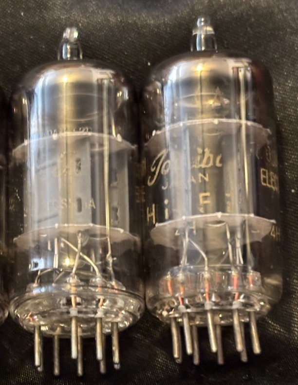 12AX7A/ECC83 Close Matched Pair Toshiba HiFi Tubes Test Strong Halo Grey Plates
