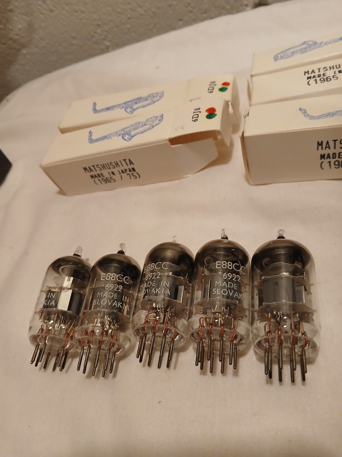 Sleeve of 6dj8 6922 Tubes Slovakia NOS lot of 5