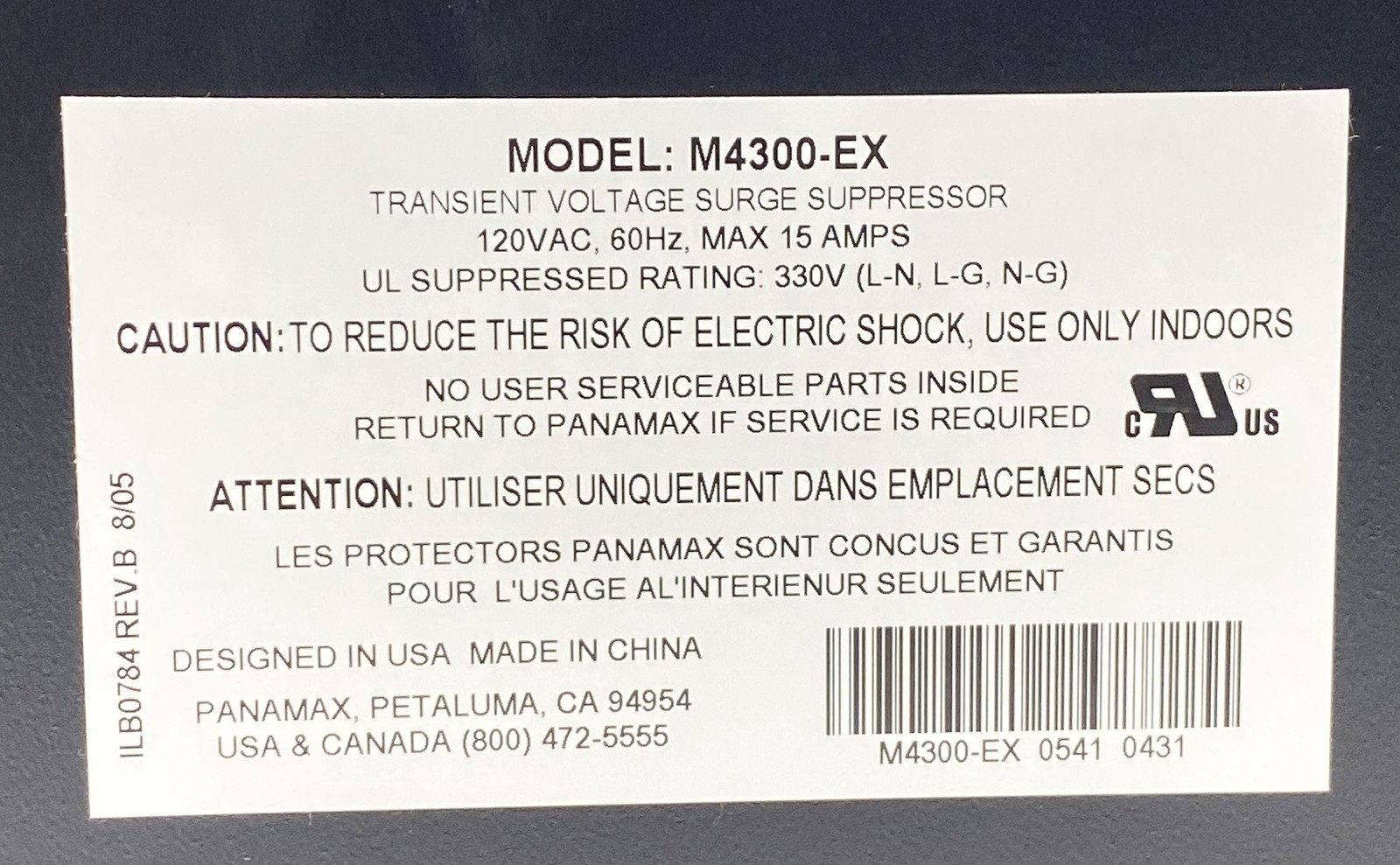 Vintage Panamax M4300-EX Home Theater Power Conditioner 15A For Parts