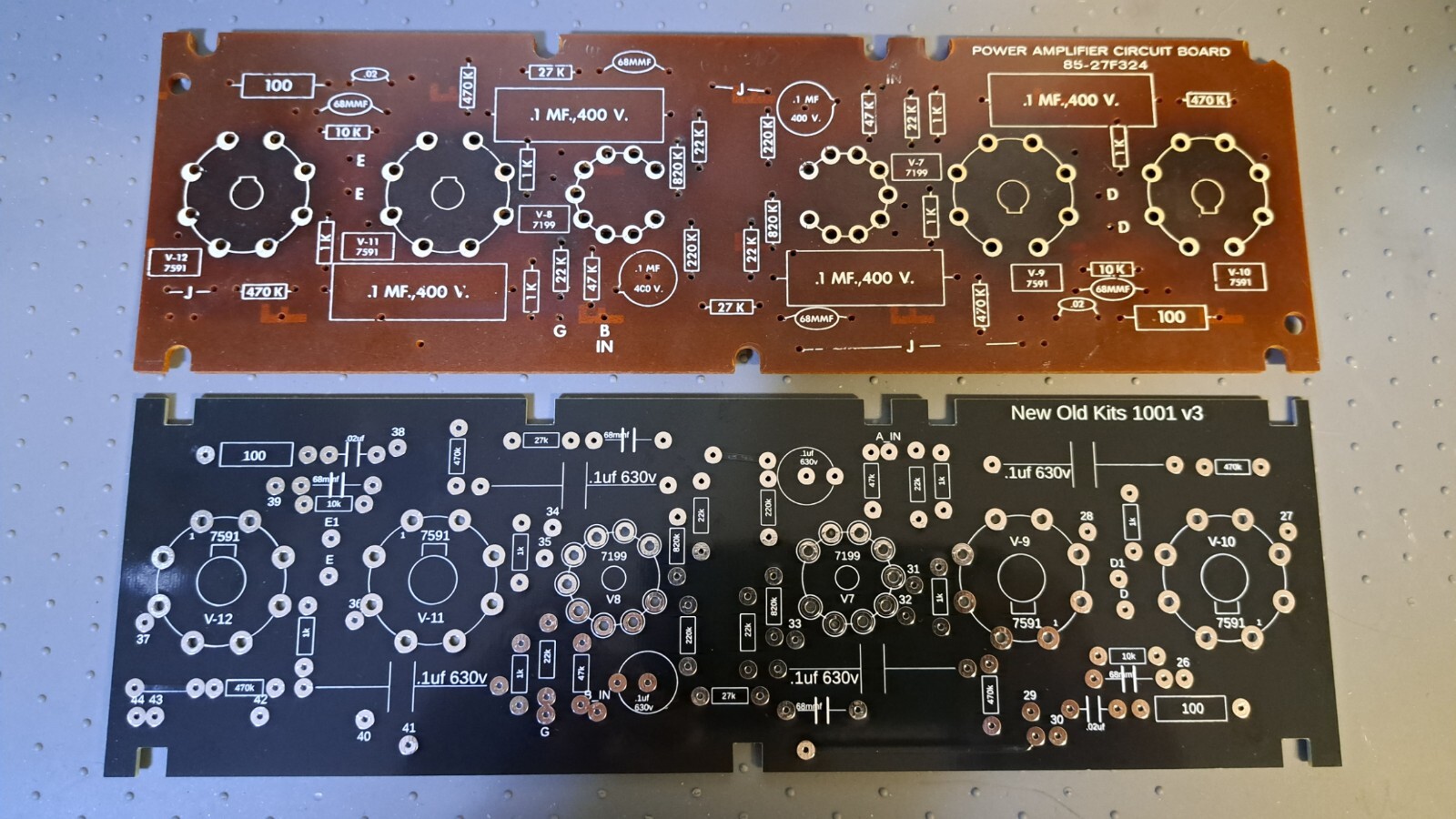 Replacement board for AA-100 Heathkit stereo amplifier. Black. Brand new PCB.