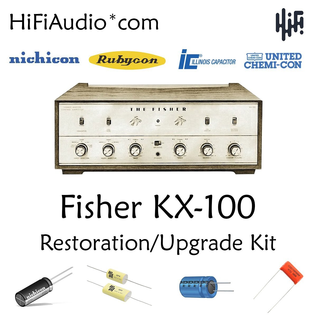 Fisher KX100 amplifier tube restoration repair service rebuild kit fix capacitor