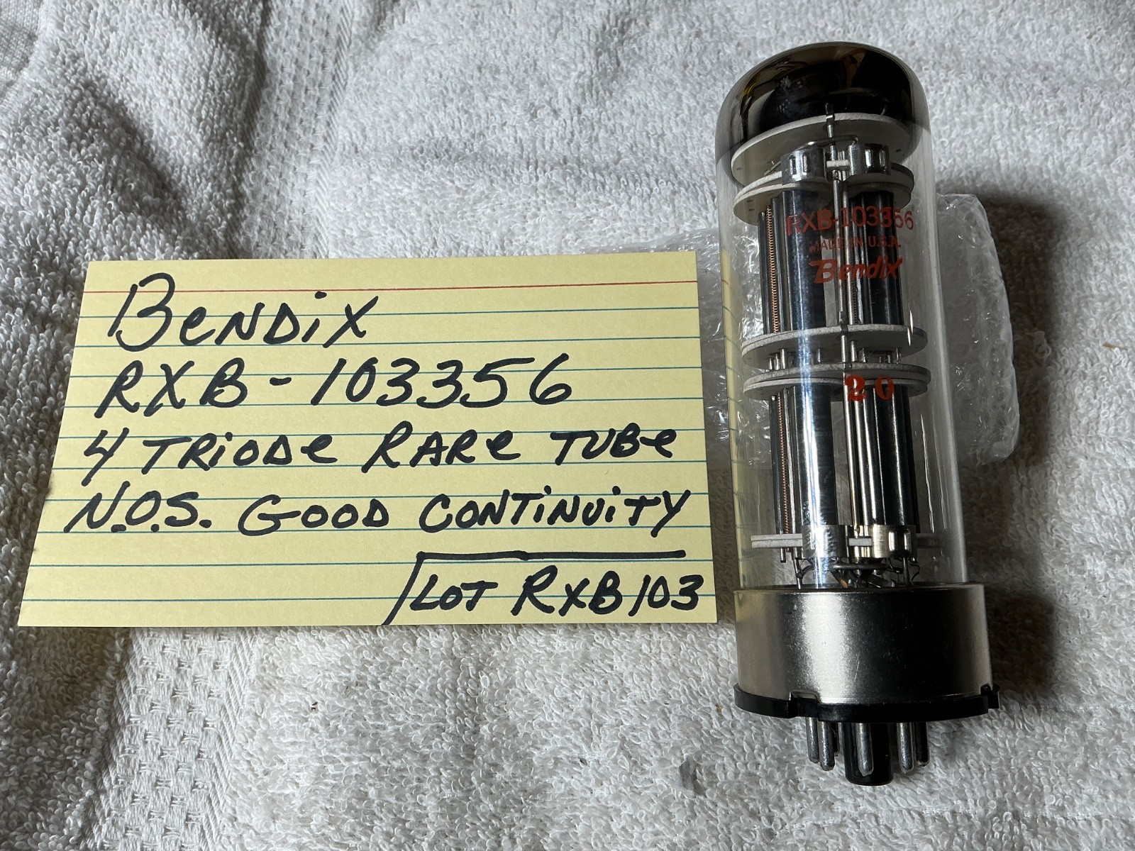 RARE NOS Bendix Red Bank EXPERIMENTAL Vacuum Tube MUSEUM QUALITY RBX-103356 OOAK