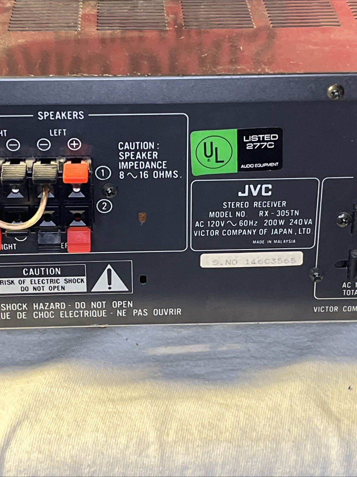 Vintage JVC RX-305 computer-controlled stereo receiver in good working condition