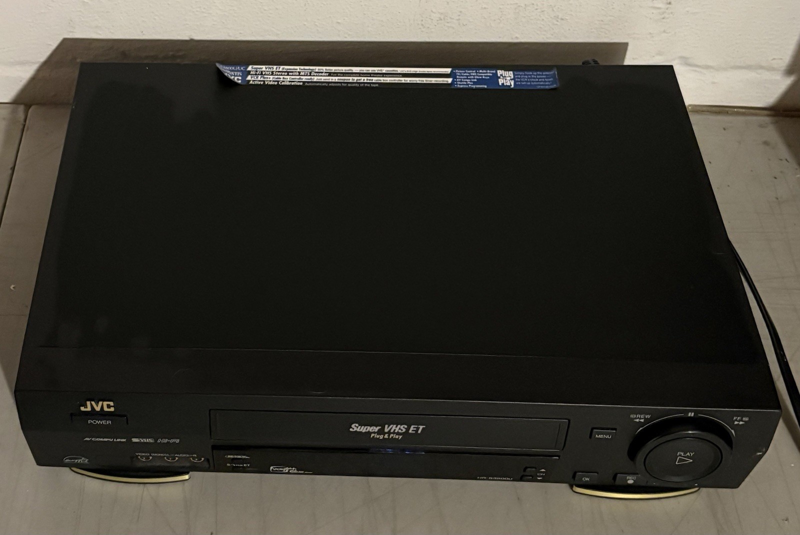 JVC HR-S3800U Super VHS ET Video Cassette Player 4-Head Tested Working & Remote