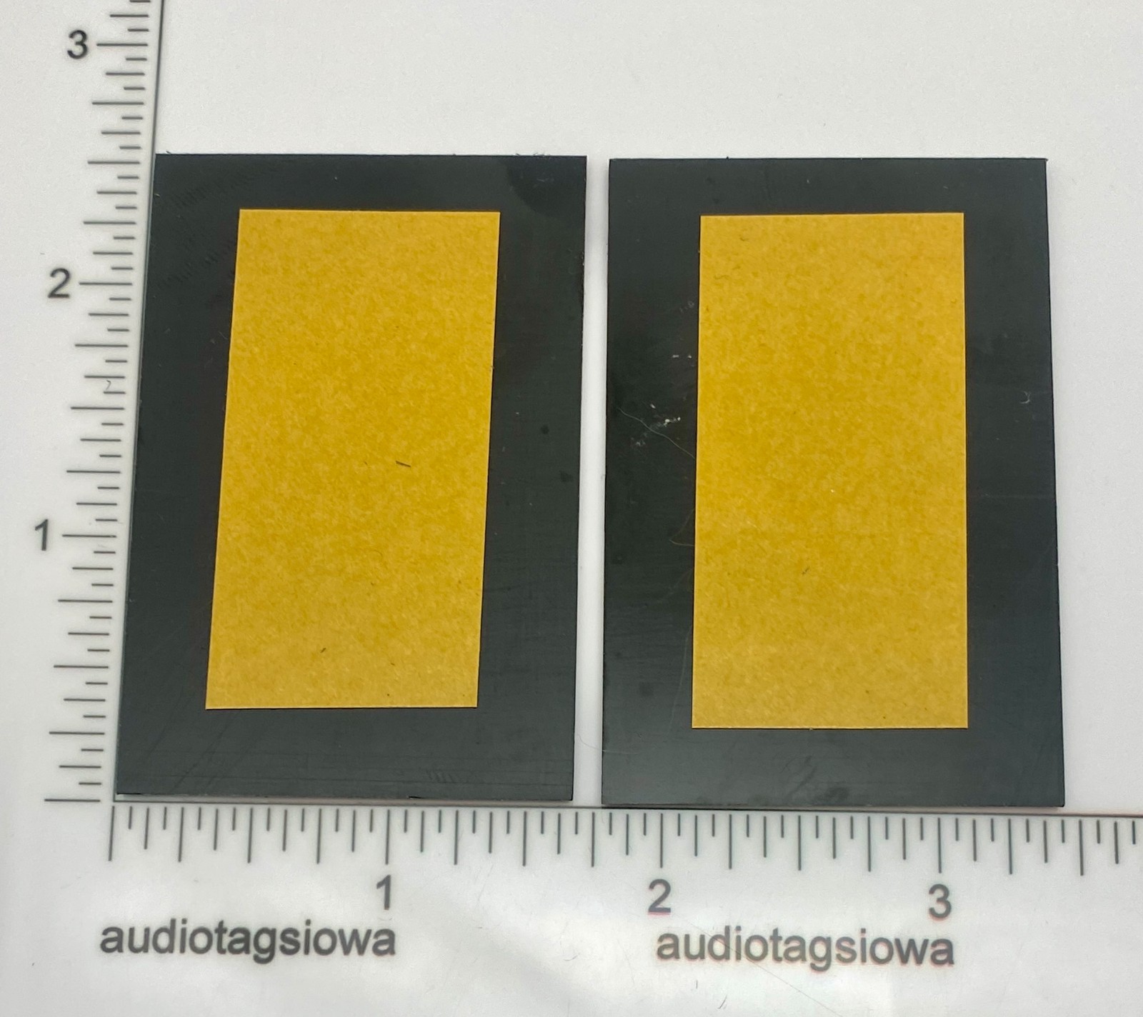 KEF 104/2 Speaker Badge Custom Gold Incised Laminated Plastic Pair Satin Gold