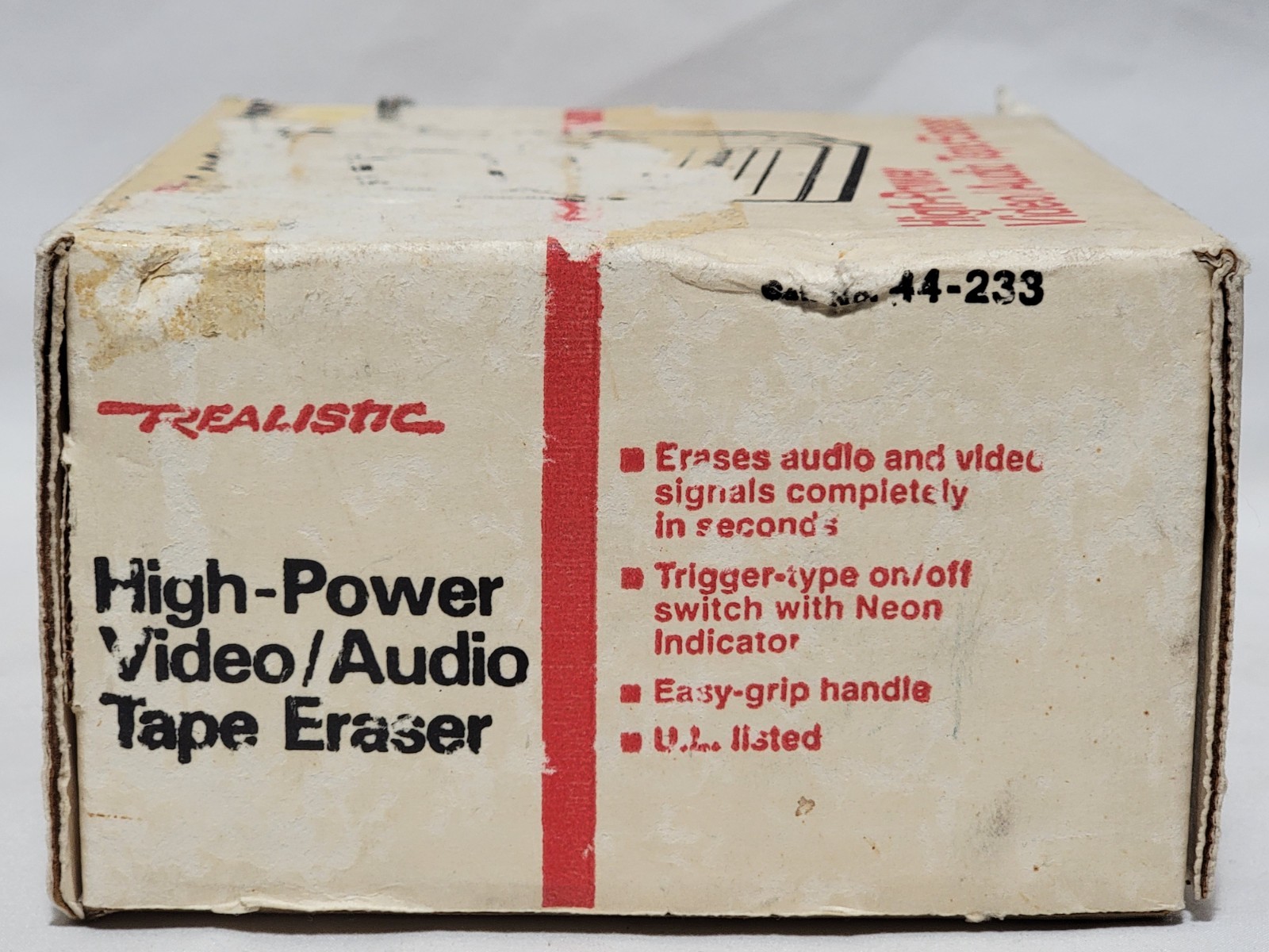 Radio Shack Realistic High-Power Video / Audio Tape Eraser # 44-233 vhs cassette