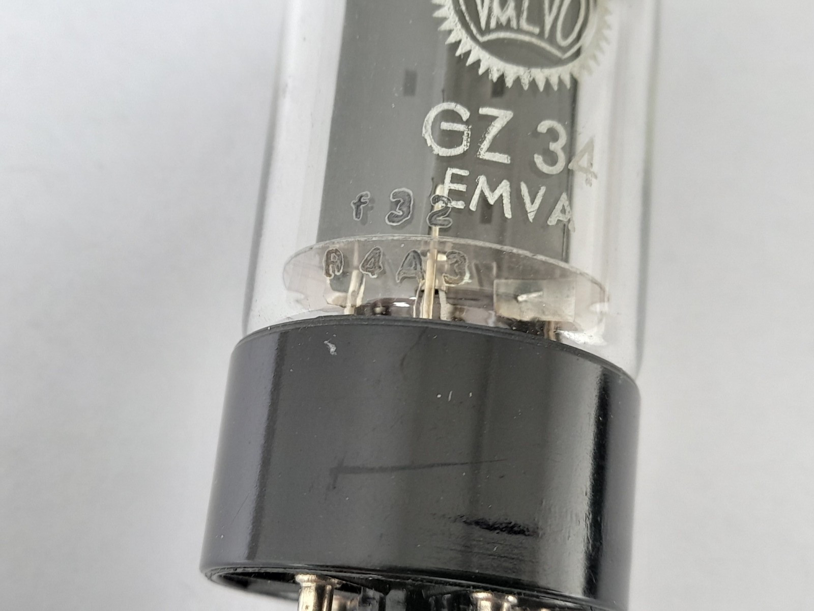 GZ34 rectifier tube audio VALVO / MULLARD ( AMPEREX ) – xf2 / oo – GZ 34 – 1964