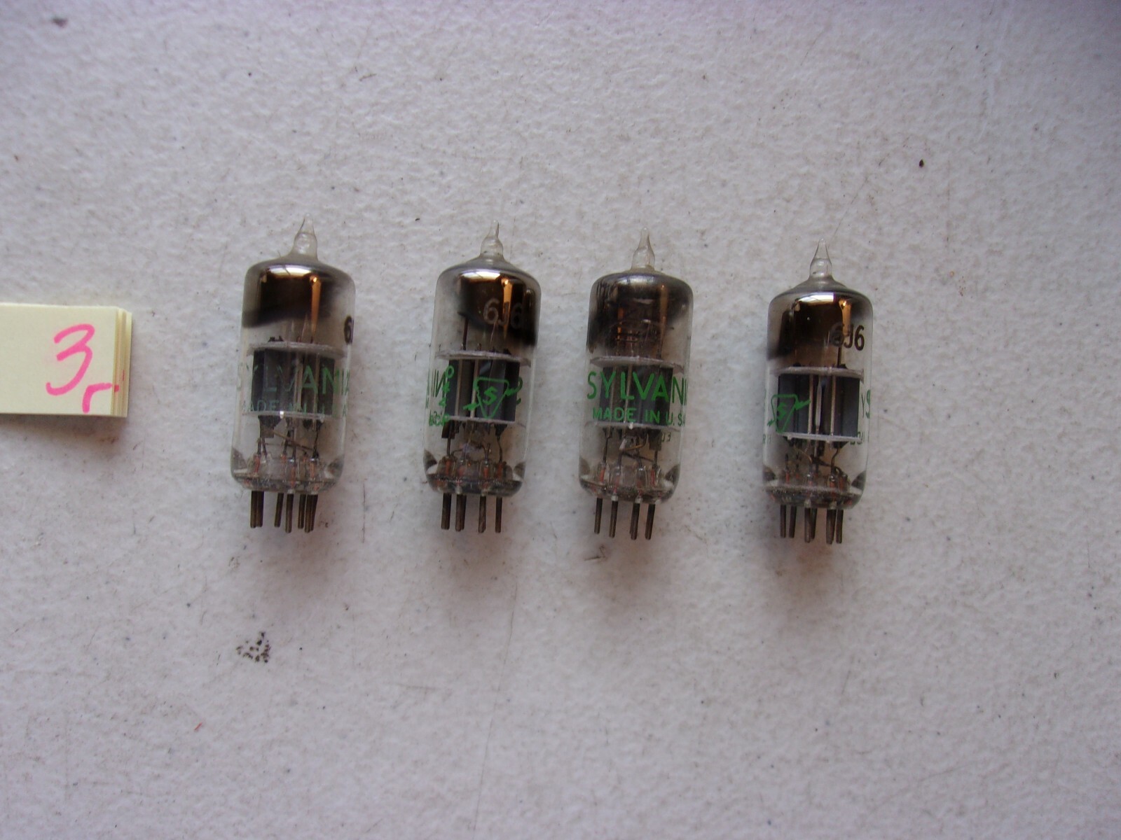 LOT OF 4 NEW? NO BOX SYLVANIA ELECTRONIC TUBE 6J6 (332)