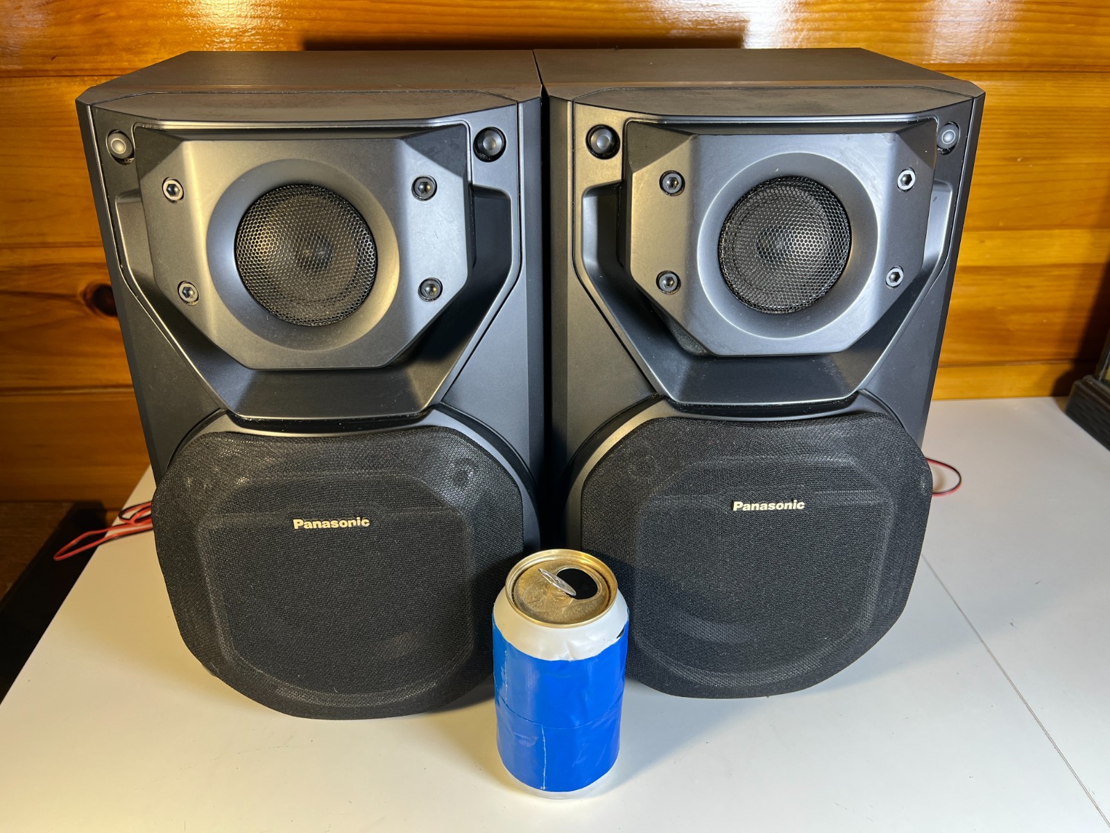 Vintage Pair Panasonic SB-AK22 Bookshelf Speakers Pair 2-Way 6 ohms Raw Wire