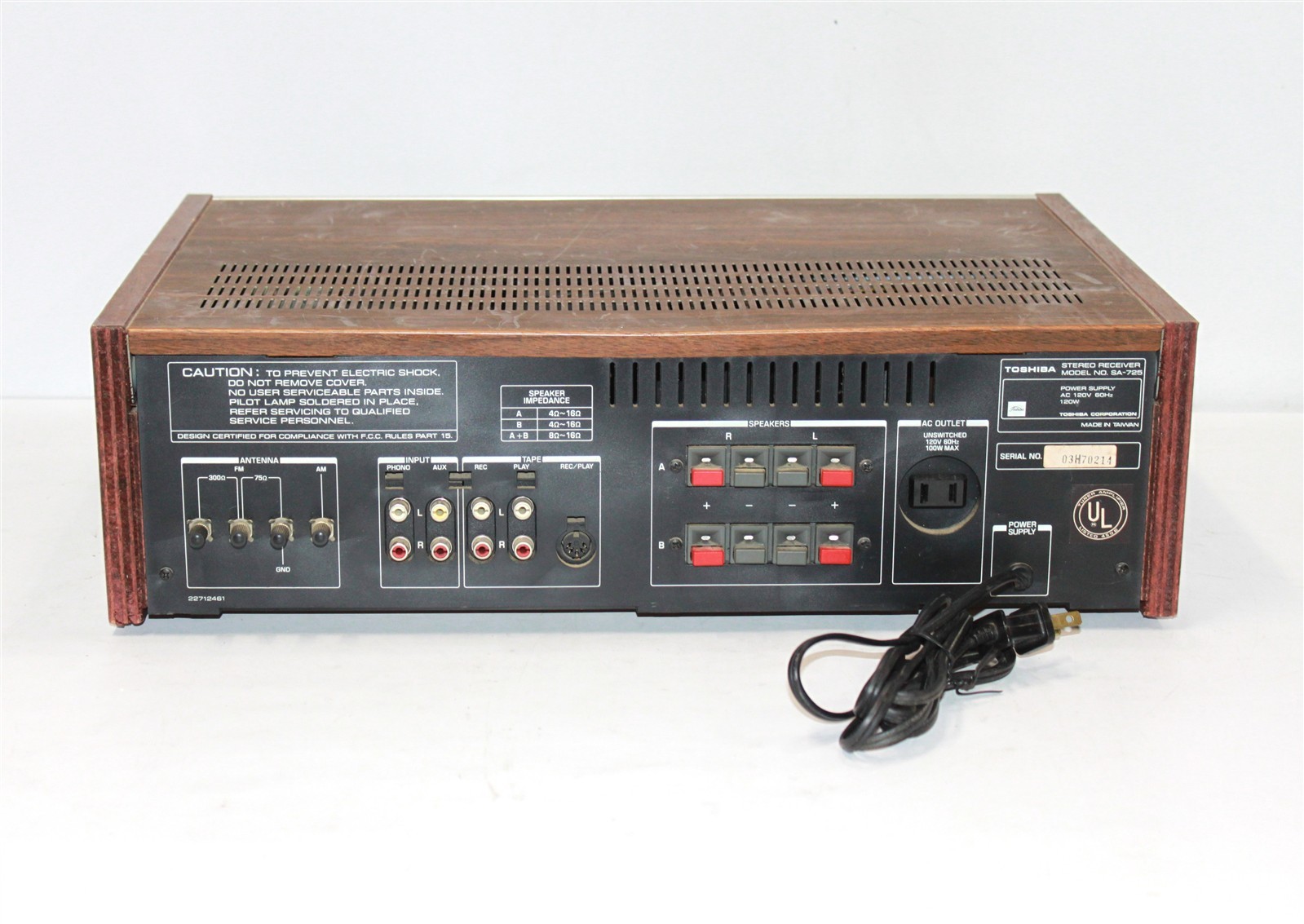 Vintage Toshiba SA-725 Vintage AM/FM Stereo Receiver Tested and Working