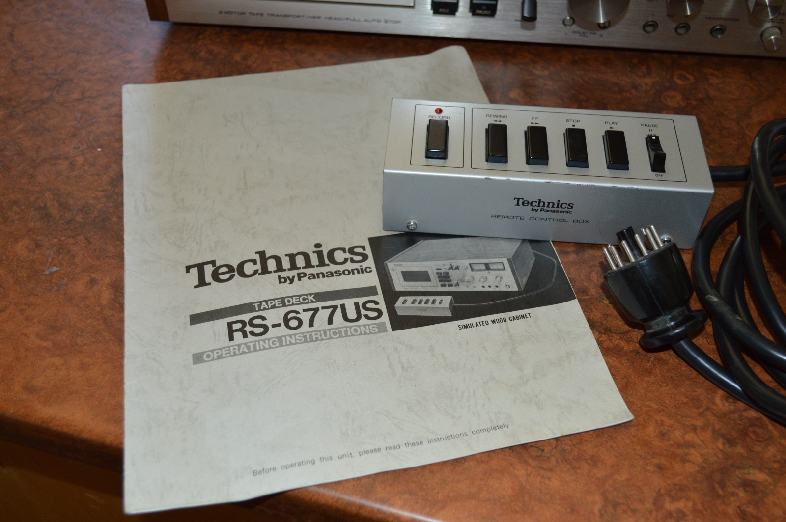 Technics RS-677US 4-Track 2 Channel Cassette Deck w/RP-9677 Remote & Manual