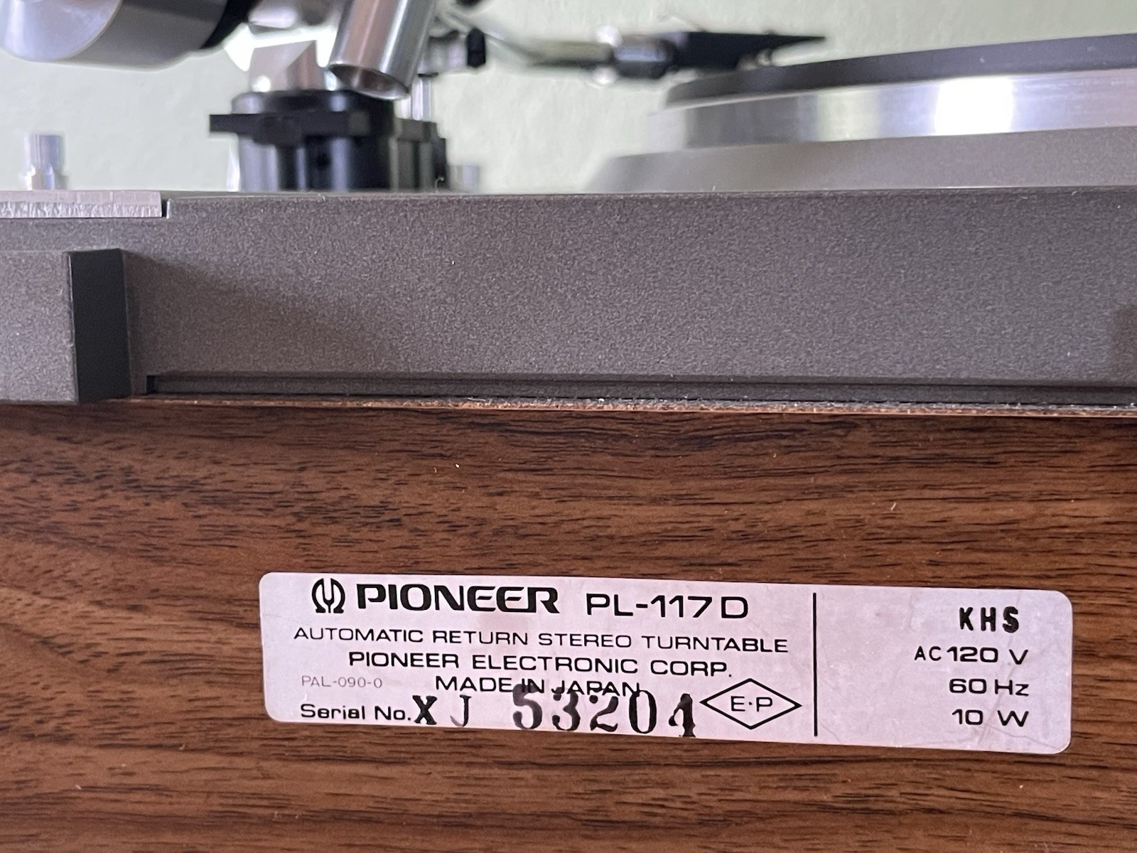 1977 Pioneer PL-117D Belt Drive Turntable + Empire 1000 E/X New Belt / Stylus