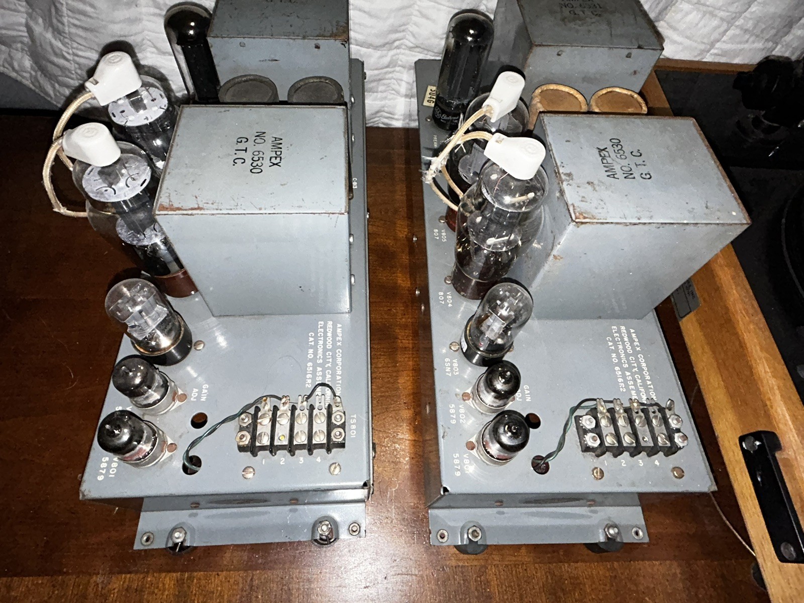 Rare 2x Ampex 6516 Tube Amplifier Pair 6516r2 6530 6531 807 6sn7 5u4g 5879 Nice