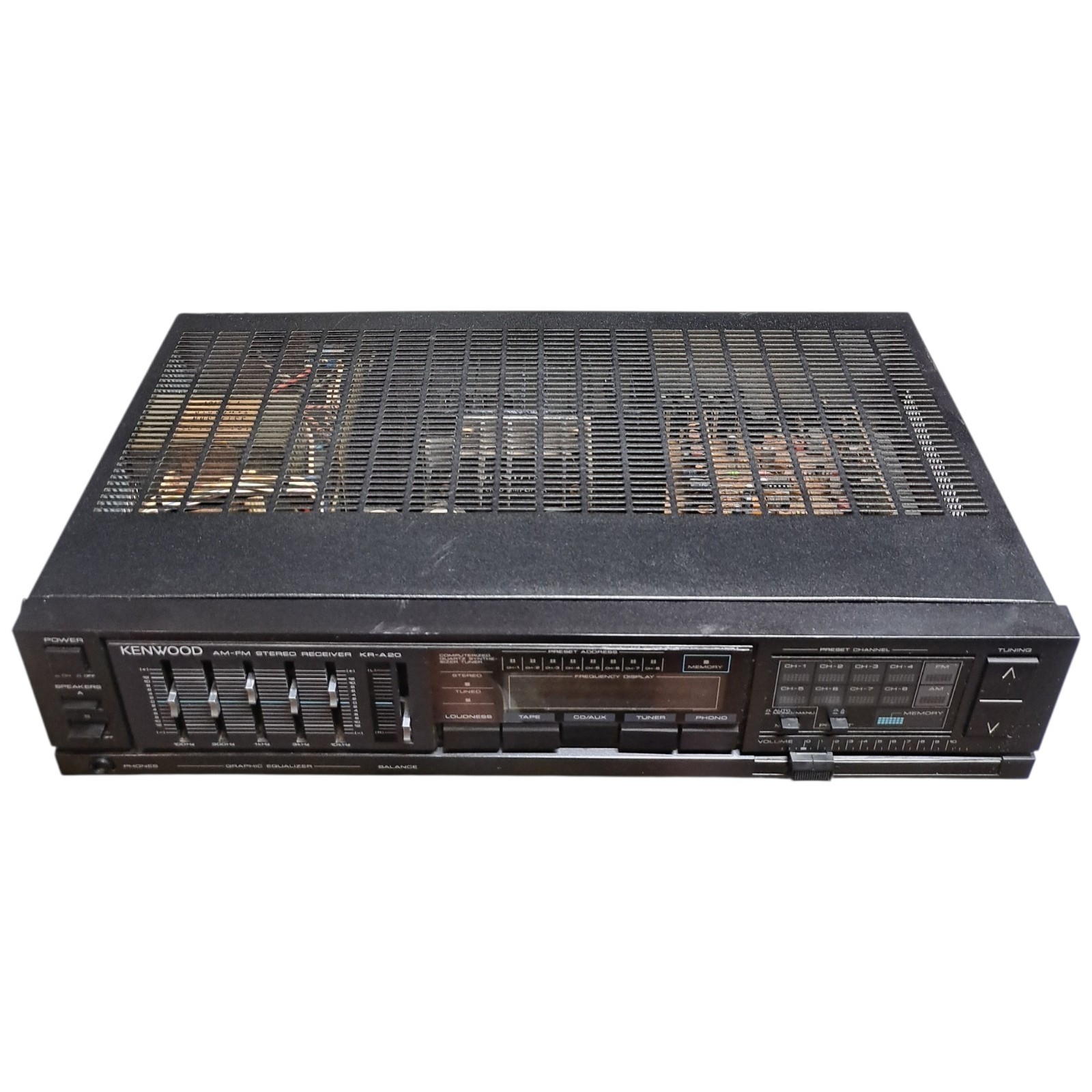 Vintage Kenwood KR-A20 AM/FM Stereo Receiver Graphic Equalizer Phono Input Works