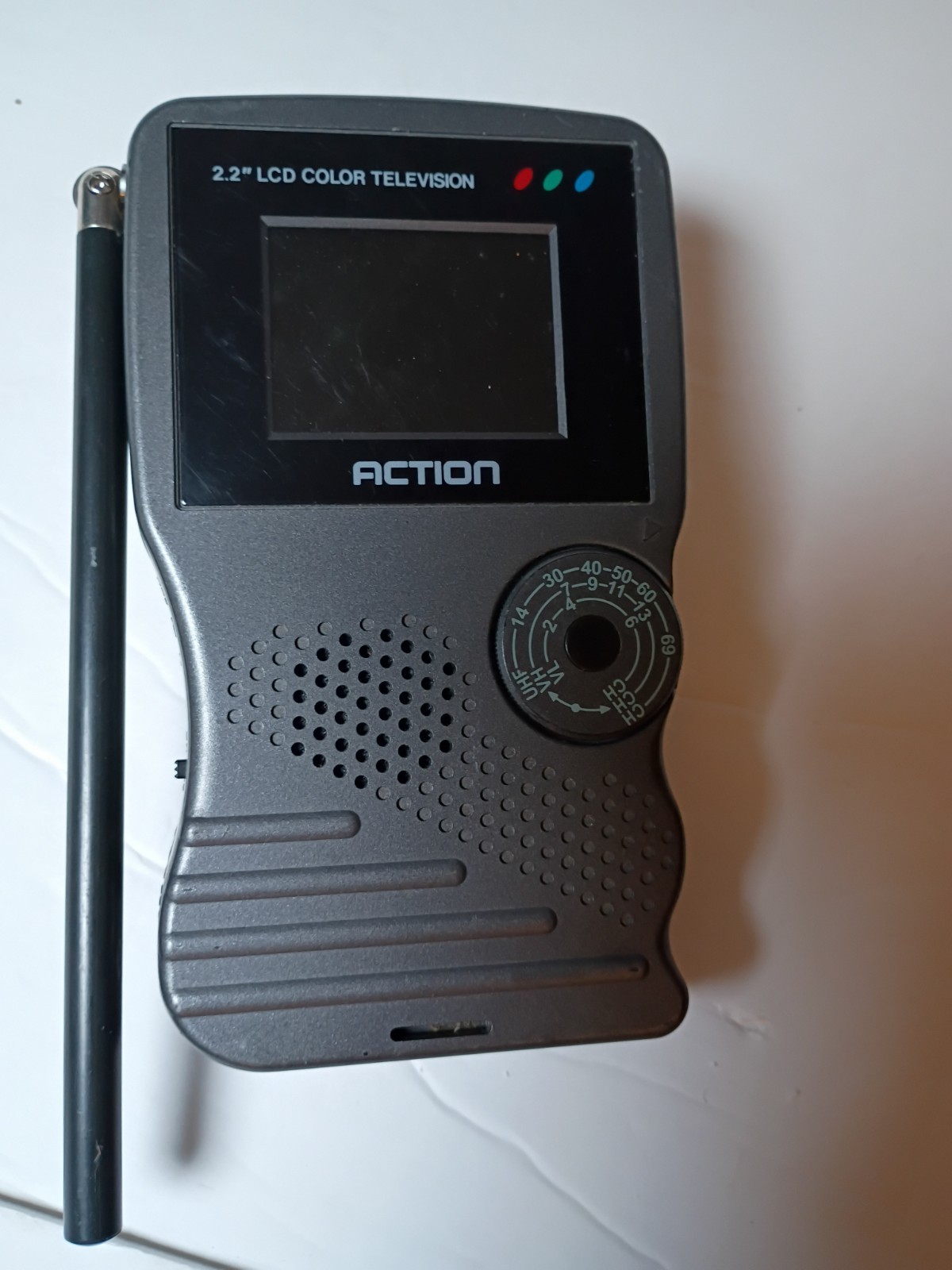 Action ACN-5322 Portable Black & White TV Powers On Vintage Analog
