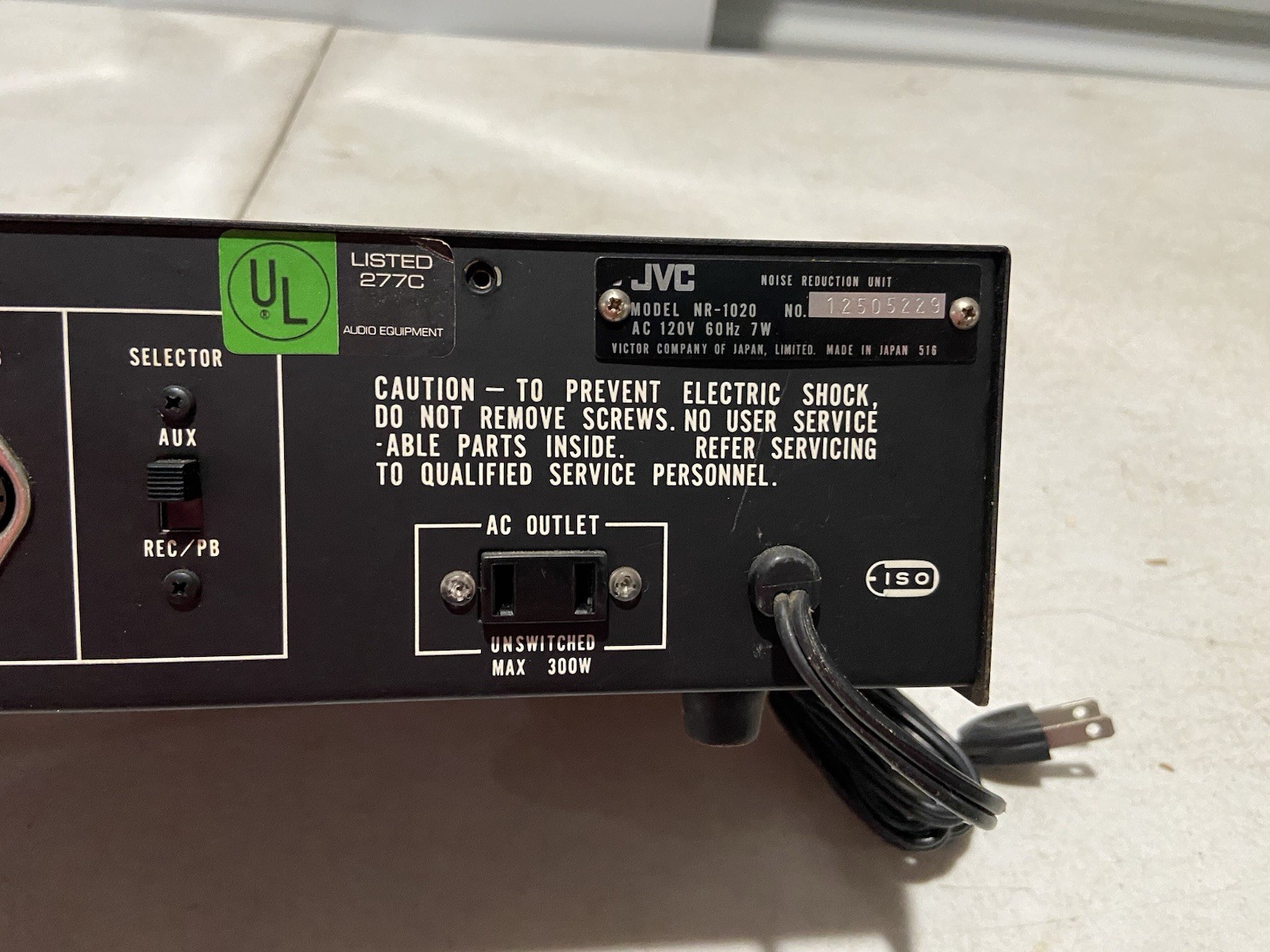 Vintage 1971 JVC ANRS Noise Reduction Unit – Model NR-1020 – Japan