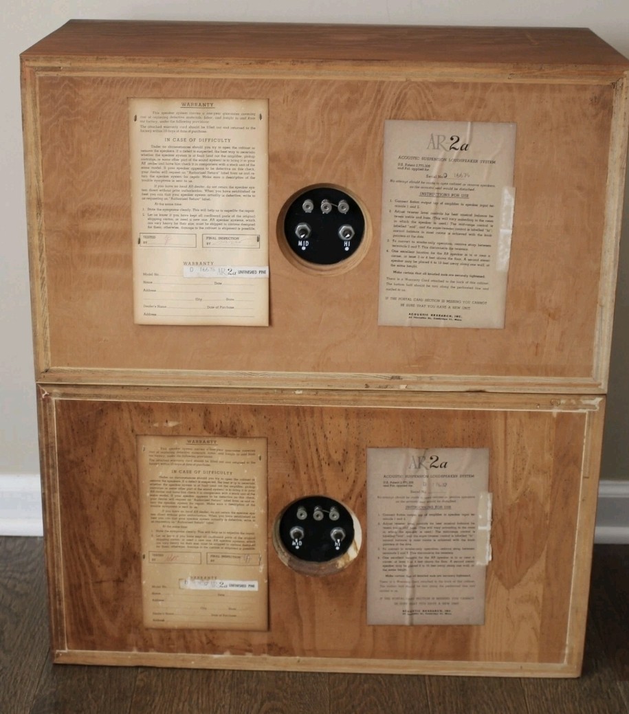 Acoustic Research AR2a Unfinished Pine Cabinets Perfect Working Condition