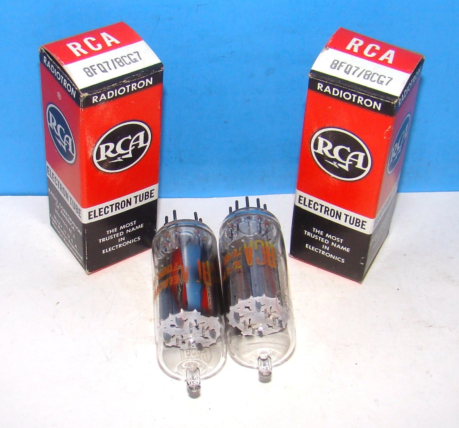 8FQ7 8CG7 NOS RCA radio audio amplifier electron vacuum tubes 2 valves tested