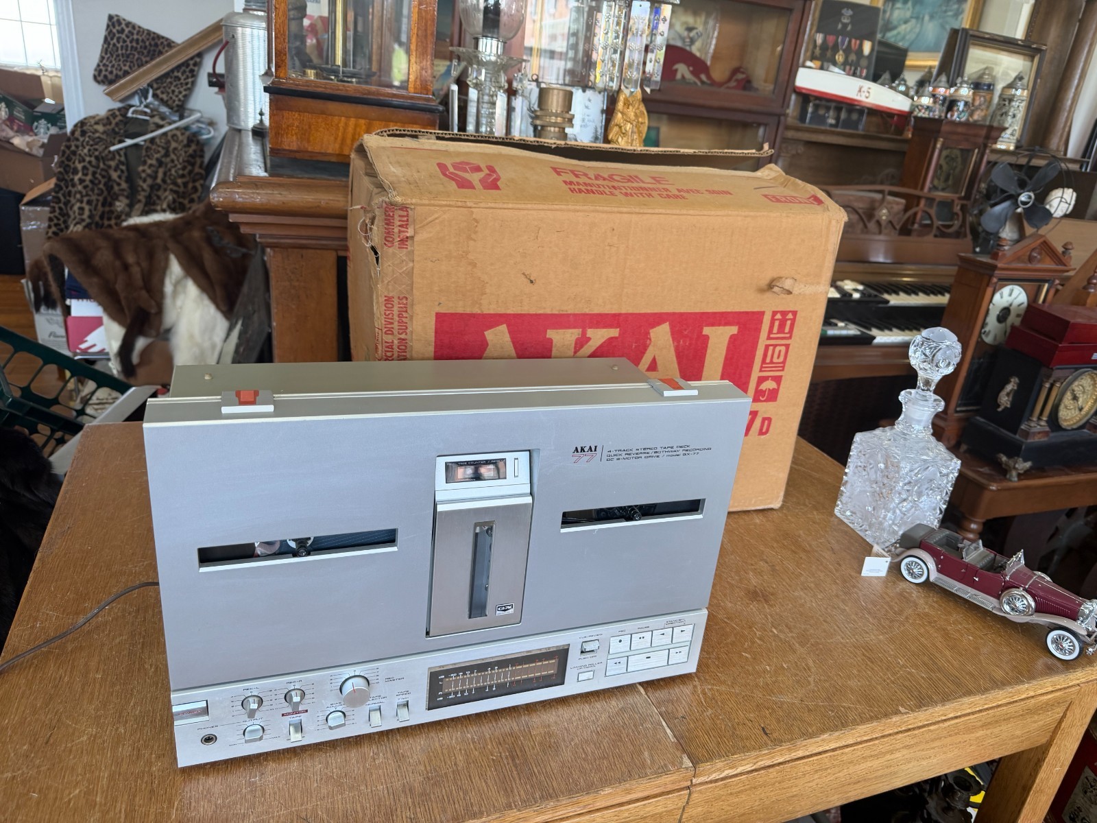 Vintage Akai GX-77 Four Track Stereo Tape Deck Reel to Reel Player with Manual