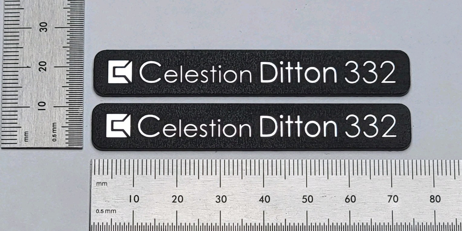 Celestion Ditton 332 Speaker Badge Logo Emblem Premium 3D Pair With Adhesive
