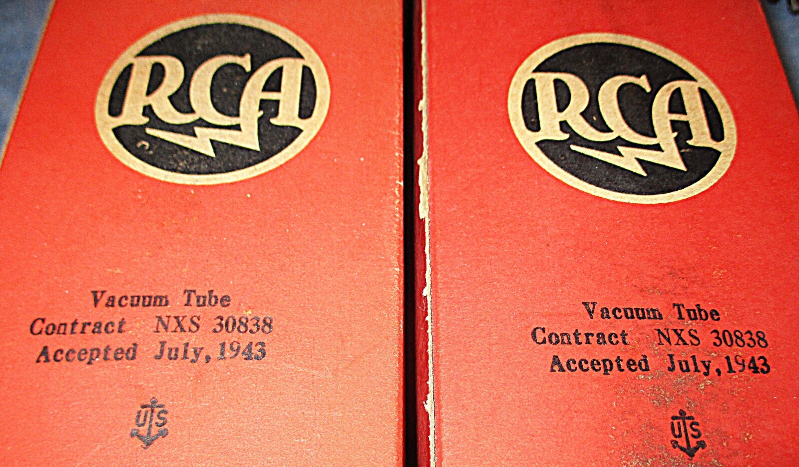 2 NOS RCA deForest 841 Vacuum Tubes RARE 1943 Triodes for Audio & Transmitting